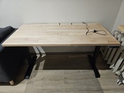 Biurko podnoszone blat bukowy elektrycznie regulowane