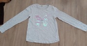 Szara bluzka  z motylem 134/140