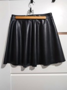 Spódnica z imitacji skóry rozkloszowana czarna H&M S 36