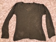 Sweter ażurowy kolor khaki