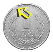 1 ZŁOTY 1986 MONETA PRL >>>DESTRUKT > KOŃCÓWKA BLACHY