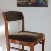 4 x krzesła brązowe drewniane - Vintage Retro Loft Design PRL