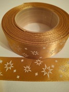 Wstążka tasiemka świąteczna złota szer.25 mm; dł.22 m