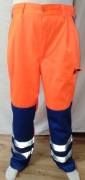 spodnie robocze WENAAS r. 54 L z odblaskami pomarańczowo niebieskie