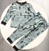 H&M Ciepła PIŻAMA 110/116 Piżamka bawełniana Las Zwierzęta IDEAŁ