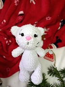 Kotek na szydełku – biały, mięciutka maskotka handmade