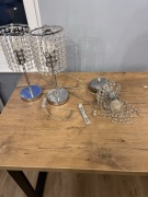 Żyrandol plus 2 lampki nocne glamour 