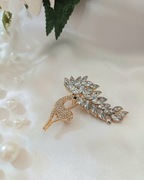 Broszka - Jelonek z kryształami górskimi