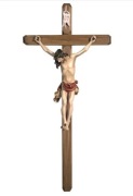 Krzyż drewniany 36cm, rzeźbiony z drewna z Valgardena model Walder
