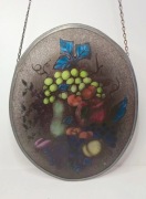 Witraż malunek na szkle owoce cynowa ramka vintage