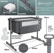 Łóżeczko turystyczne KESSER 69 x 103 cm szary