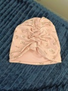 Czapka turban dla dziewczynki różowa w kwiatki r.116