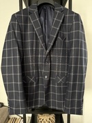 Marynarka Pako Lorente Elegancka Granatowa w Kratkę 58 XXL