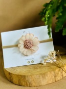 Opaska Bezuciskowa Zdobiona Stokrotka Roczek Chrzest Wyprawka