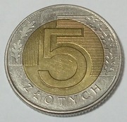 5 ZŁOTYCH 1996 - PRZESUNIĘTE LITERY 