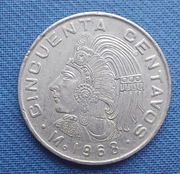 Moneta Meksyk 50 centavos 1968