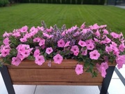 Kwietnik drewniany donica loft na nogach stalowych