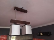 Lampa sufitowa wisząca wenge żyrandol 