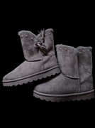 Szare mukluki z cyrkoniami 37 Skechers