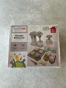 Drewniany zestaw do pieczenia zabawka robot kuchenny akcesoria 20 elementów