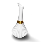 Wazon Dekoracyjny Biały Ze Złotym Paskiem