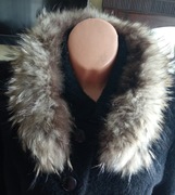 Obszycie kaptura 100% lis jenot naturalny 65 cm kolor brąz beż