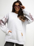 BLUZA DRESOWA DAMSKA BASIC OVERSIZE OCIEPLANA 