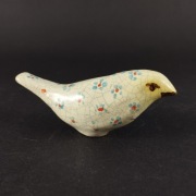  ptaszek ptak w kwiatki ceramika szkliwiona unikat