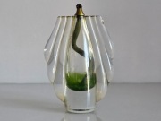 Lampa naftowa w stylu H.A. Tomaszewskiego, szkło żebrowane