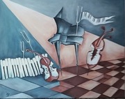 DIANA ART obraz olejny - MUZYCZNY SEN