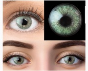 Bardzo mocne nieprzezroczyste i naturalne zielone soczewki kontaktowe NOWE