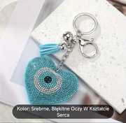 Srebrne błękitne Oko Proroka w kształcie serca