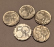 5 monet 50 halerzy Czechy 1993-1997