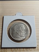 Moneta 5 Marek z 1937 z wizerunkiem Paula von Hindenburga srebro 0/900