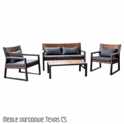 Komplet mebli z sofą i fotelami zestaw tarasowy meble ogrodowe stylowe
