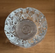 Popielniczka kryształowa reklama PZU grawer PRL