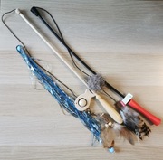 Komplet 3 wędek dla kota Gigiwi Sinsay drewno 