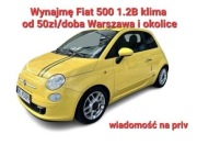 Fiat 500 do wynajęcia 1.2B klima. Biały lub żółty od 50zł/doba