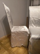 Pokrowiec satynowy biały na krzesło 