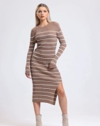 Sukienka Turecka w paski długa sweterkowa biust 100/110