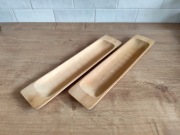 Zestaw 2 tac, niecek drewnianych, do serwowania potraw, vintage, PRL