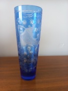 Wazon kryształowy Ryba, szkło kobaltowe