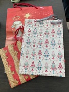 Akcesoria prezentowe - 30 toreb, papier, wstążki, kartki świąteczne