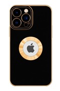 Luksusowe Etui Magnetyczne iPhone 15 Pro – Złote Detale, Silikon Premium
