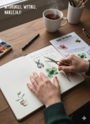 Zestaw Wiosna i Natura 20 akwarelowych naklejek do druku (PNG + PDF)