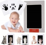 Odcisk czarny tusz do dłoni i stóp dziecka 2 szt.