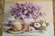 Puzzle ułożone 1000el 68x47cm wazon z kwiatami RADOM