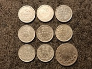 Szwecja Zestaw 25 ORE 8szt. + 50 ORE Srebro Ag 1910/1940