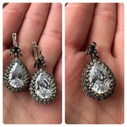 Kolczyki + zawieszka na łańcuszek seria hurrem wspaniałe stulecie z topazem