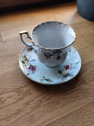 Filiżanki porcelana Chodzież talerzyki PRL 6 kompletów 